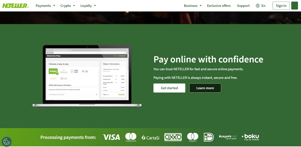 Official site of Neteller payment system